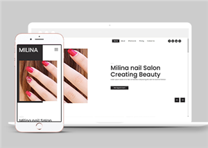 简约时尚美甲美发沙龙会所网站模板