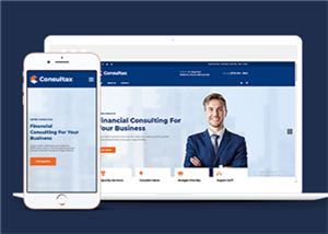 蓝色响应式商业财务咨询公司网站静态模板