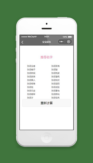 宝宝起名小程序名字推荐页面模板下载