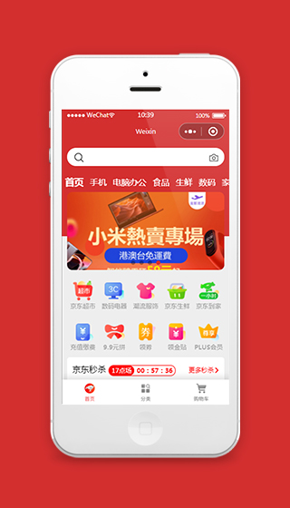 红色京东商城小程序含源码模板下载