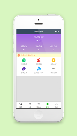 微信商城营销收益信息查询页程序源码