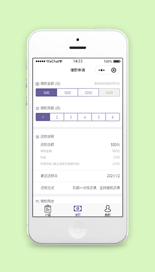 微信在线申请借款程序源码